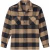 COOFANDY Men’s Flannel Shirts Casual Button Down Plaid Shirt Jacket Long Sleeve Fleece Shacket with Pockets(Buffalo Brown)