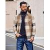 COOFANDY Men’s Flannel Shirts Casual Button Down Plaid Shirt Jacket Long Sleeve Fleece Shacket with Pockets(Buffalo Khaki)
