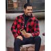 COOFANDY Men’s Flannel Shirts Casual Button Down Plaid Shirt Jacket Long Sleeve Fleece Shacket with Pockets(Buffalo Red)