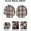 COOFANDY Men’s Flannel Shirts Casual Button Down Plaid Shirt Jacket Long Sleeve Fleece Shacket with Pockets(Coffee)