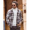COOFANDY Men’s Flannel Shirts Casual Button Down Plaid Shirt Jacket Long Sleeve Fleece Shacket with Pockets(Coffee)