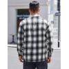 COOFANDY Men’s Flannel Shirts Casual Button Down Plaid Shirt Jacket Long Sleeve Fleece Shacket with Pockets(Graphite Black)