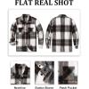 COOFANDY Men’s Flannel Shirts Casual Button Down Plaid Shirt Jacket Long Sleeve Fleece Shacket with Pockets(Gray)