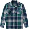 COOFANDY Men’s Flannel Shirts Casual Button Down Plaid Shirt Jacket Long Sleeve Fleece Shacket with Pockets(Gray Green)
