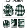 COOFANDY Men’s Flannel Shirts Casual Button Down Plaid Shirt Jacket Long Sleeve Fleece Shacket with Pockets(Green)