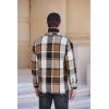 COOFANDY Men’s Flannel Shirts Casual Button Down Plaid Shirt Jacket Long Sleeve Fleece Shacket with Pockets(Khaki Gray)