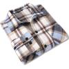 COOFANDY Men’s Flannel Shirts Casual Button Down Plaid Shirt Jacket Long Sleeve Fleece Shacket with Pockets(Light Blue)