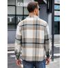 COOFANDY Men’s Flannel Shirts Casual Button Down Plaid Shirt Jacket Long Sleeve Fleece Shacket with Pockets(Light Gray)