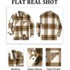 COOFANDY Men’s Flannel Shirts Casual Button Down Plaid Shirt Jacket Long Sleeve Fleece Shacket with Pockets(Light Khaki)