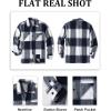 COOFANDY Men’s Flannel Shirts Casual Button Down Plaid Shirt Jacket Long Sleeve Fleece Shacket with Pockets(Navy Blue)