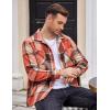 COOFANDY Men’s Flannel Shirts Casual Button Down Plaid Shirt Jacket Long Sleeve Fleece Shacket with Pockets(Orange)