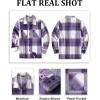 COOFANDY Men’s Flannel Shirts Casual Button Down Plaid Shirt Jacket Long Sleeve Fleece Shacket with Pockets(Purple)