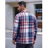COOFANDY Men’s Flannel Shirts Casual Button Down Plaid Shirt Jacket Long Sleeve Fleece Shacket with Pockets(Red Blue)