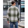 COOFANDY Men’s Flannel Shirts Casual Button Down Plaid Shirt Jacket Long Sleeve Fleece Shacket with Pockets(Sage Green)