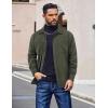 COOFANDY Men’s Flannel Shirts Casual Button Down Plaid Shirt Jacket Long Sleeve Fleece Shacket with Pockets(Solid – Army Green)