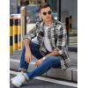 COOFANDY Men’s Flannel Shirts Casual Button Down Plaid Shirt Jacket Long Sleeve Fleece Shacket(Black White)