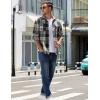COOFANDY Men’s Flannel Shirts Casual Button Down Plaid Shirt Jacket Long Sleeve Fleece Shacket(Black White)