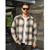 COOFANDY Men’s Flannel Shirts Casual Button Down Plaid Shirt Jacket Long Sleeve Fleece Shacket(Black&beige Plaid)
