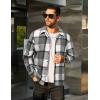 COOFANDY Men’s Flannel Shirts Casual Button Down Plaid Shirt Jacket Long Sleeve Fleece Shacket(Blue Plaid)