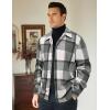 COOFANDY Men’s Flannel Shirts Casual Button Down Plaid Shirt Jacket Long Sleeve Fleece Shacket(Blue Plaid)
