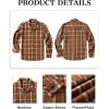 COOFANDY Men’s Flannel Shirts Casual Button Down Plaid Shirt Jacket Long Sleeve Fleece Shacket(Brown&white Plaid)