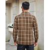 COOFANDY Men’s Flannel Shirts Casual Button Down Plaid Shirt Jacket Long Sleeve Fleece Shacket(Brown&white Plaid)