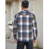 COOFANDY Men’s Flannel Shirts Casual Button Down Plaid Shirt Jacket Long Sleeve Fleece Shacket(Dark Blue&white Plaid)
