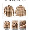 COOFANDY Men’s Flannel Shirts Casual Button Down Plaid Shirt Jacket Long Sleeve Fleece Shacket(Khaki&beige Plaid)