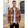 COOFANDY Men’s Flannel Shirts Casual Button Down Plaid Shirt Jacket Long Sleeve Fleece Shacket(Orange)