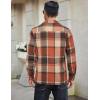COOFANDY Men’s Flannel Shirts Casual Button Down Plaid Shirt Jacket Long Sleeve Fleece Shacket(Orange&khaki Plaid)