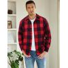 COOFANDY Men’s Flannel Shirts Casual Button Down Plaid Shirt Jacket Long Sleeve Fleece Shacket(Red&black Plaid)