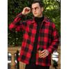 COOFANDY Men’s Flannel Shirts Casual Button Down Plaid Shirt Jacket Long Sleeve Fleece Shacket(Red&black Plaid)