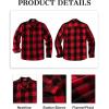 COOFANDY Men’s Flannel Shirts Casual Button Down Plaid Shirt Jacket Long Sleeve Fleece Shacket(Red&black Plaid)