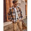 COOFANDY Men’s Flannel Shirts Casual Button Down Plaid Shirt Jacket Long Sleeve Fleece Shacket(Yellow&grey Plaid)
