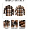 COOFANDY Men’s Flannel Shirts Casual Button Down Plaid Shirt Jacket Long Sleeve Fleece Shacket(Yellow&grey Plaid)
