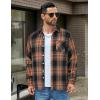 COOFANDY Mens Flannel Shirts Long Sleeve Lightweight Plaid Shirt Casual Button Down Shirts Jacket(Black Orange)