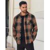 COOFANDY Mens Flannel Shirts Long Sleeve Lightweight Plaid Shirt Casual Button Down Shirts Jacket(Black Orange)