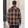 COOFANDY Mens Flannel Shirts Long Sleeve Lightweight Plaid Shirt Casual Button Down Shirts Jacket(Black Orange)