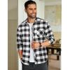 COOFANDY Mens Flannel Shirts Long Sleeve Lightweight Plaid Shirt Casual Button Down Shirts Jacket(Black&white)