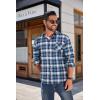 COOFANDY Mens Flannel Shirts Long Sleeve Lightweight Plaid Shirt Casual Button Down Shirts Jacket(Blue & Navy Blue)