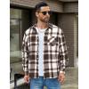 COOFANDY Mens Flannel Shirts Long Sleeve Lightweight Plaid Shirt Casual Button Down Shirts Jacket(Brown)