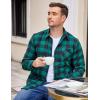 COOFANDY Mens Flannel Shirts Long Sleeve Lightweight Plaid Shirt Casual Button Down Shirts Jacket(Buffalo Green&black)