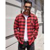 COOFANDY Mens Flannel Shirts Long Sleeve Lightweight Plaid Shirt Casual Button Down Shirts Jacket(Buffalo Red)