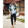 COOFANDY Mens Flannel Shirts Long Sleeve Lightweight Plaid Shirt Casual Button Down Shirts Jacket(Green)