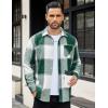 COOFANDY Mens Flannel Shirts Long Sleeve Lightweight Plaid Shirt Casual Button Down Shirts Jacket(Green)