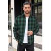 COOFANDY Mens Flannel Shirts Long Sleeve Lightweight Plaid Shirt Casual Button Down Shirts Jacket(Green Buffalo Plaid)