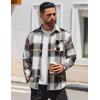 COOFANDY Mens Flannel Shirts Long Sleeve Lightweight Plaid Shirt Casual Button Down Shirts Jacket(Grey)