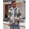 COOFANDY Mens Flannel Shirts Long Sleeve Lightweight Plaid Shirt Casual Button Down Shirts Jacket(Grey Plaid)