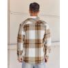 COOFANDY Mens Flannel Shirts Long Sleeve Lightweight Plaid Shirt Casual Button Down Shirts Jacket(Light Khaki)