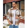 COOFANDY Mens Flannel Shirts Long Sleeve Lightweight Plaid Shirt Casual Button Down Shirts Jacket(Light Khaki)